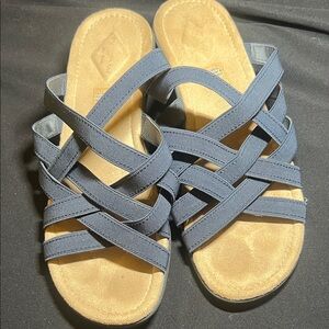 St. John's Bay Navy Blue Crisscross Slide Sandals